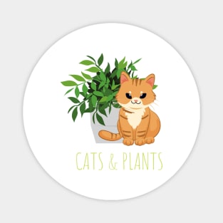 Easily Distracted by Cats and Plants Magnet